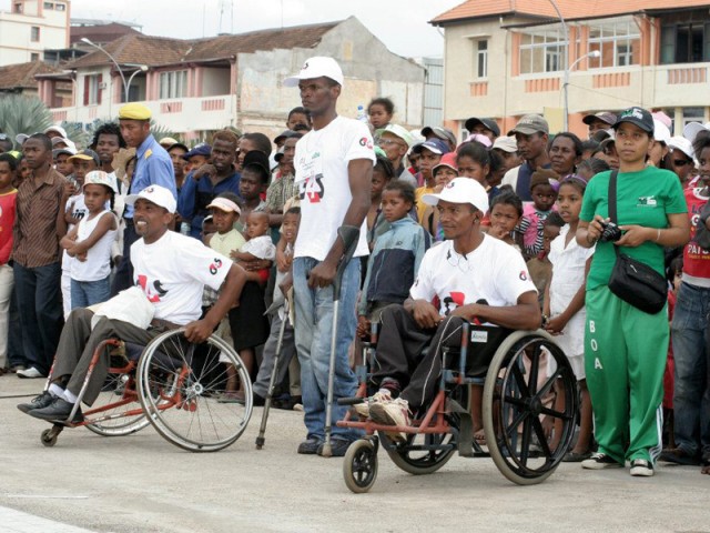 The HandiRun, 5 km race reserved for the physically handicapped in wheelchairs.